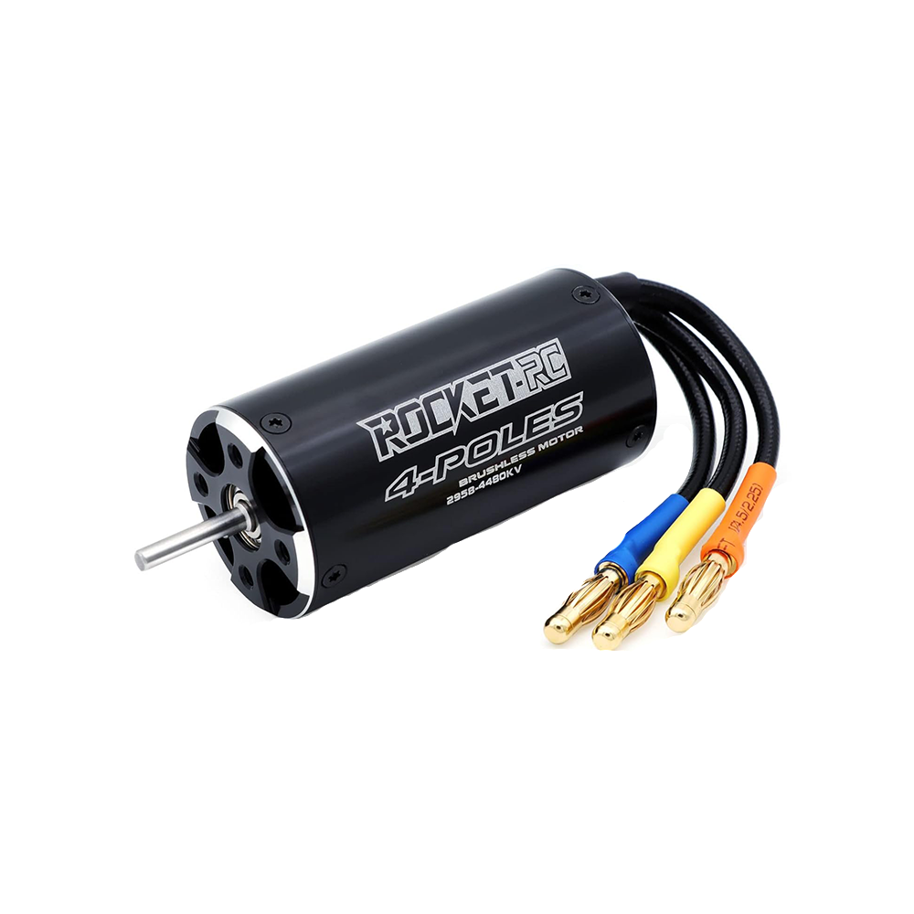 Rocket 2958 brushless rc boat motor 4POLE ￠3.175mm Black (4480 KV)