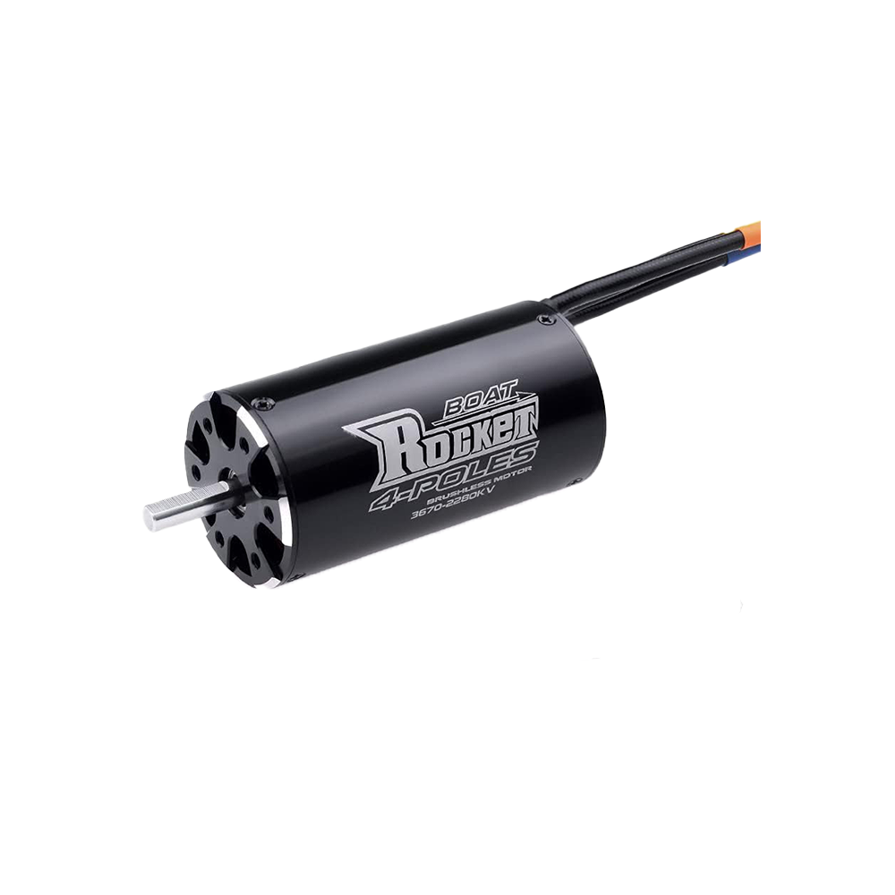 Rocket 3670 brushless rc boat motor 4POLE 5.0mm Black (2280 KV)