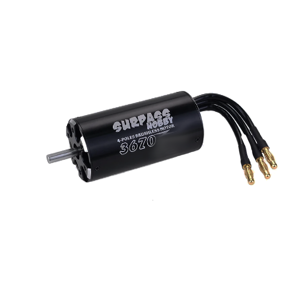 Rocket 3670 brushless rc boat motor 4POLE ￠5.0mm Black (1550 KV)