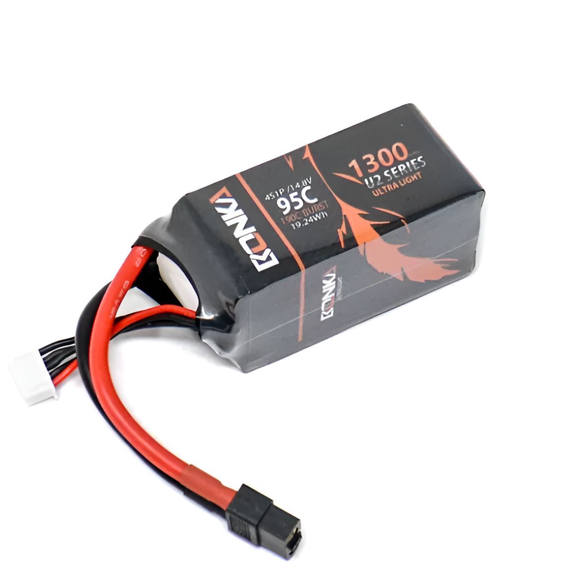 14.8V 1300mAh 4S 95C Lithium Polymer Battery Pack (Brand Bonka)