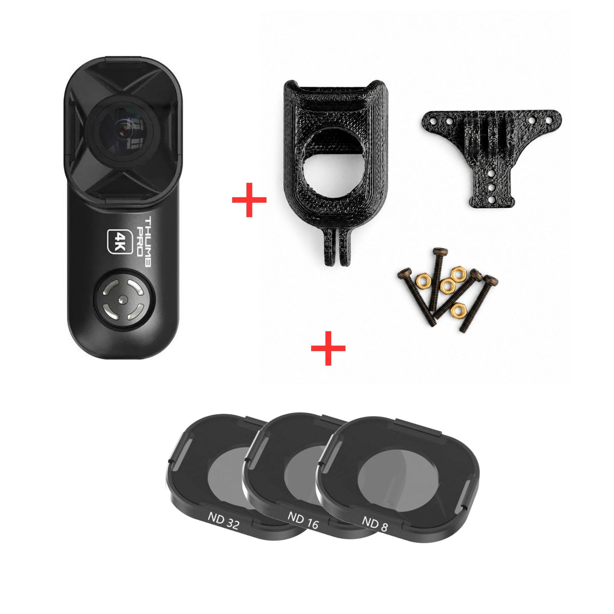 RunCam Thumb Pro W HD Camera + ND Filter Set + 3D Printed Mount