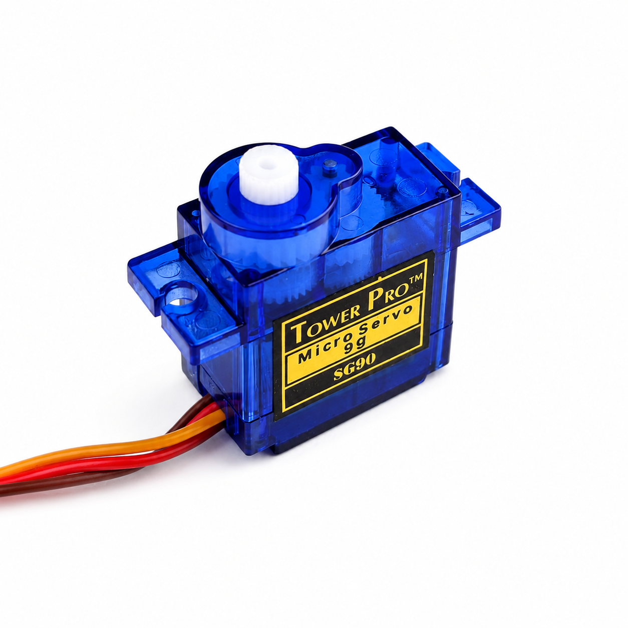 Close-Up View of Tower Pro SG90 Nylon Gear Micro Servo Motor