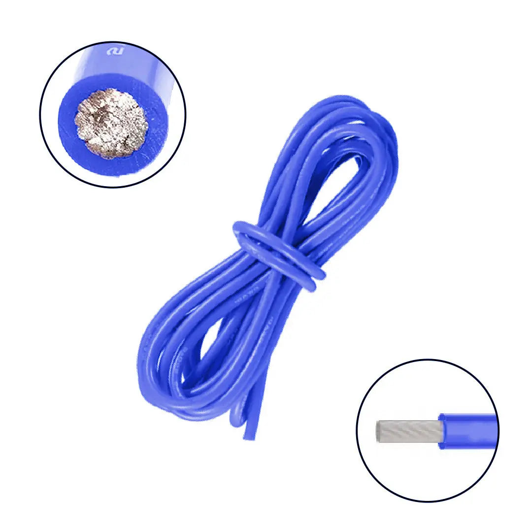 High Quality Ultra Flexible 30AWG Silicone Wire 1 m - Blue. Hi Tech xyz