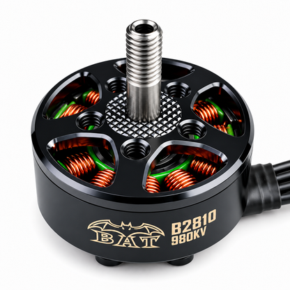 Angled View of SURPASS HOBBY Bat B2810 980KV Motor with CNC Machined Housing