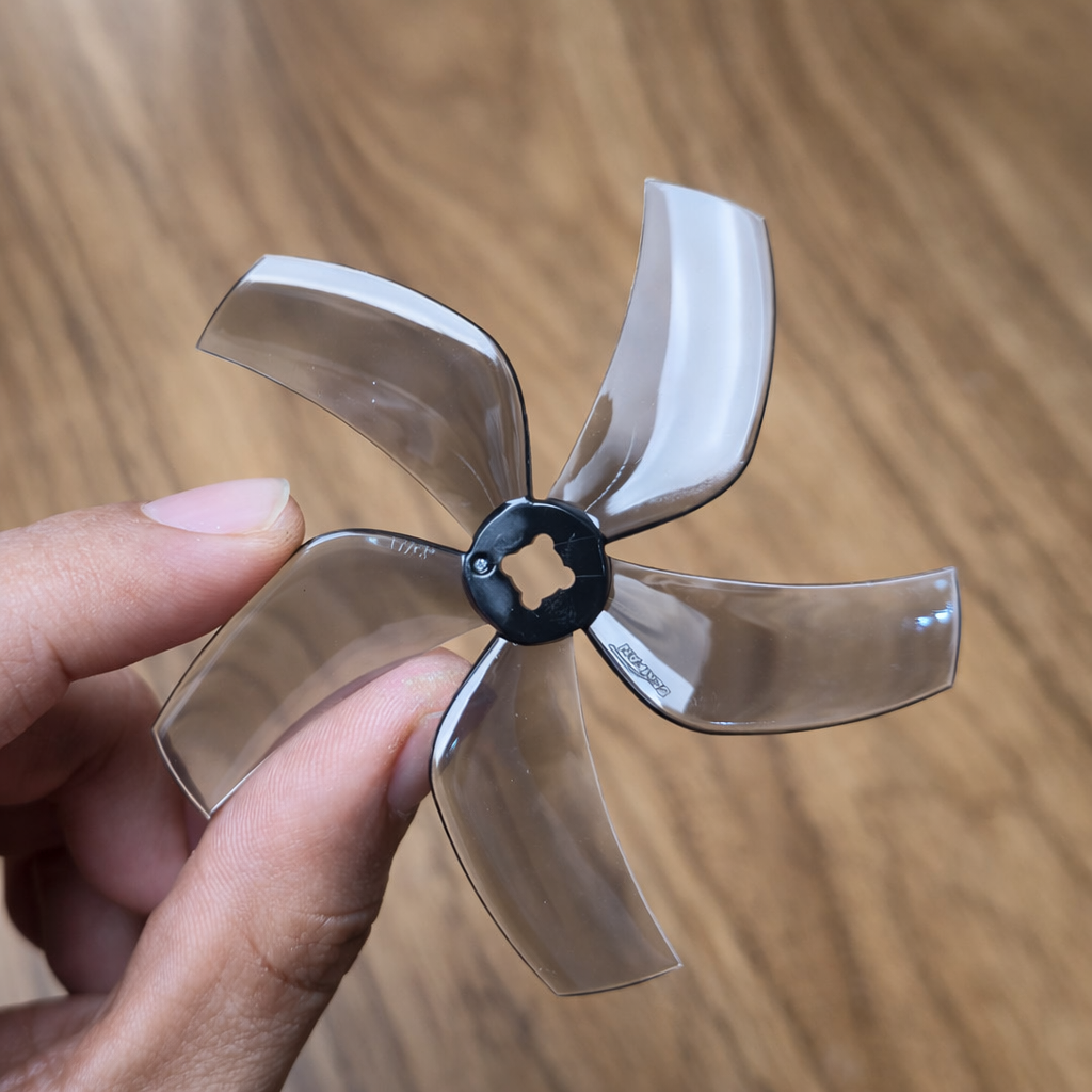 Gemfan D76 Ducted PC 5 Blade 1.5mm & M5 Propeller Clear Gray - (2CW+2CCW)
