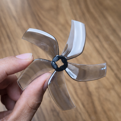 Gemfan D76 Ducted PC 5 Blade 1.5mm & M5 Propeller Clear Gray - (2CW+2CCW)