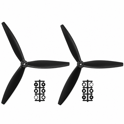 Gemfan 1312 Cinelifter Glass Fiber Nylon 3-Blade Propeller for 13 Inch FPV Drone (1CW + 1CCW) - Black