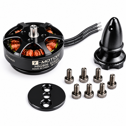 T-Motor Antigravity MN2806 650KV Brushless Drone Motor with Prop Adapter, Mounting Plate and Screws
