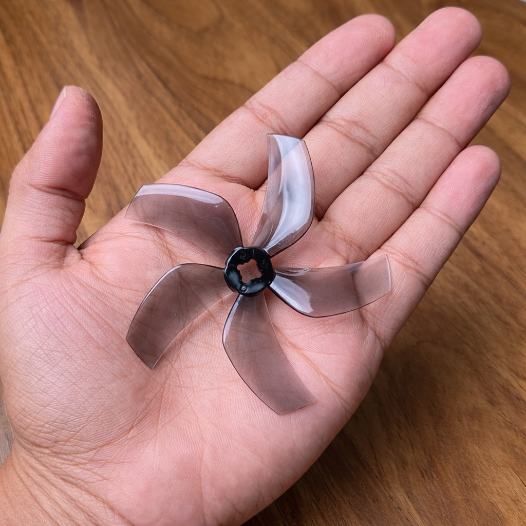 Gemfan D76 Ducted PC 5 Blade 1.5mm & M5 Propeller Clear Gray - (2CW+2CCW)