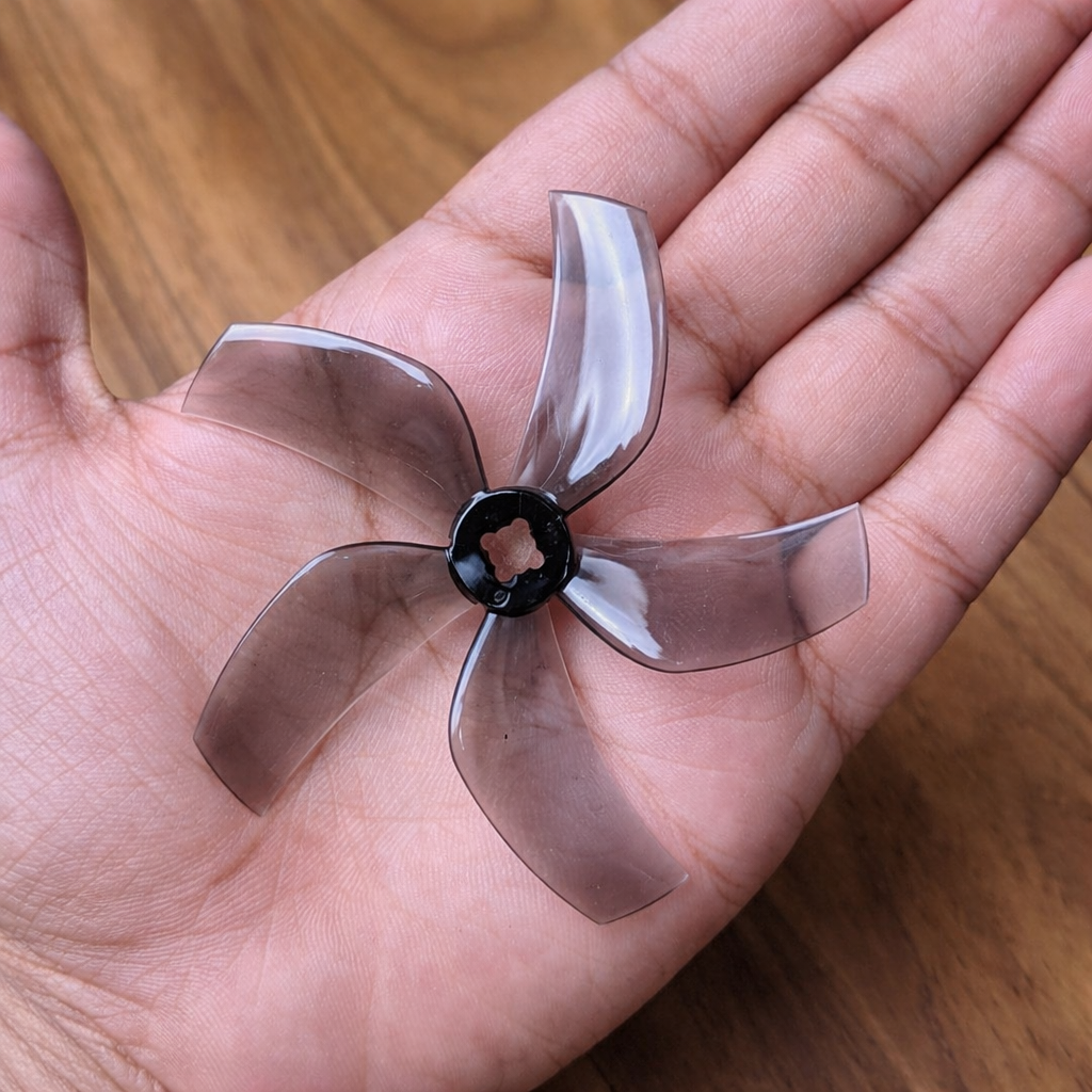 Gemfan D76 Ducted PC 5 Blade 1.5mm & M5 Propeller Clear Gray - (2CW+2CCW)