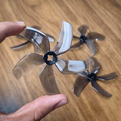 Gemfan D76 Ducted PC 5 Blade 1.5mm & M5 Propeller Clear Gray - (2CW+2CCW)