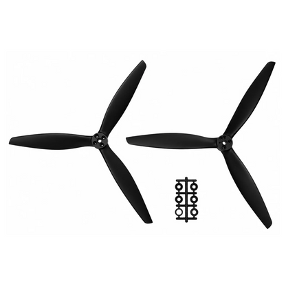 Gemfan 13X10 Glass Fiber Nylon 3-Blade Propeller for 13 Inch FPV Drone (1CW + 1CCW) - Black