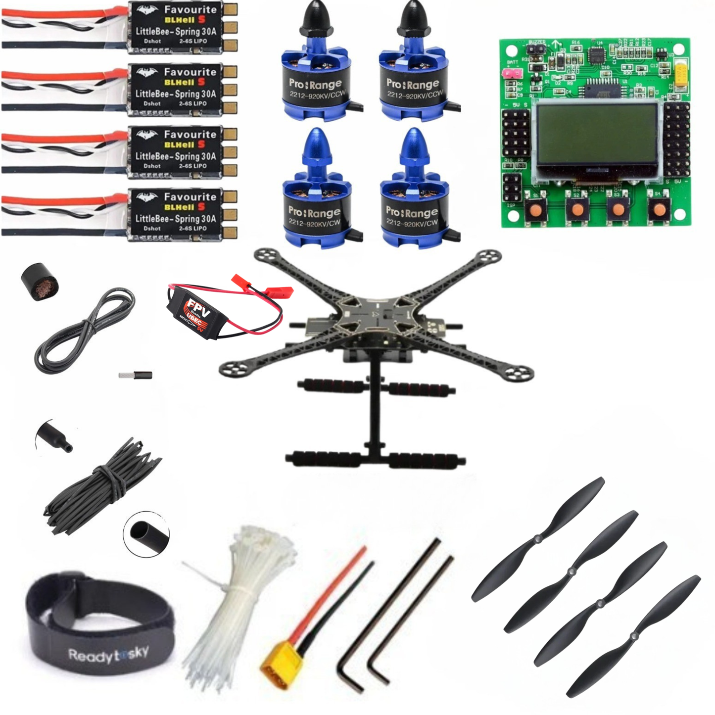 KK2.1.5 Flight Controller S500 quadcopter with carbon fibre landing gear Advance Drone Kit