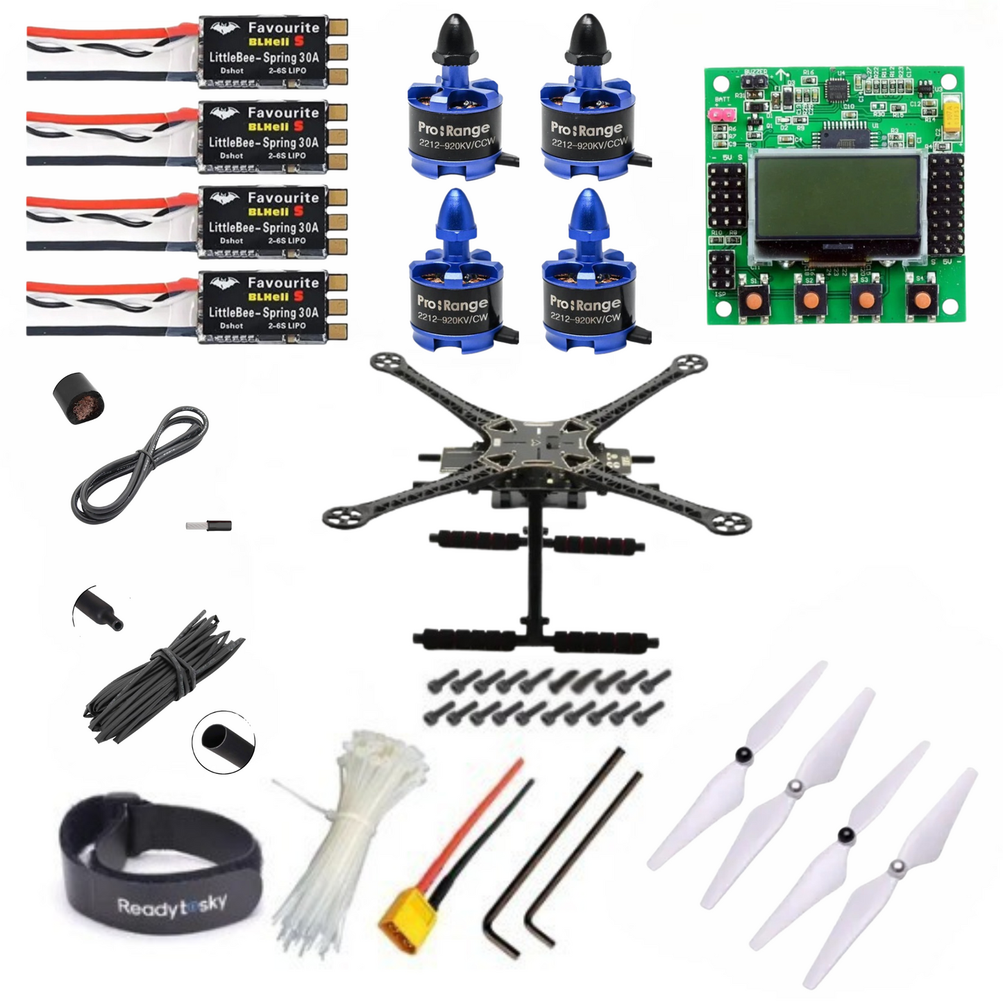 KK2.1.5 Flight Controller S500 quadcopter with carbon fibre landing gear Advance Drone Kit.