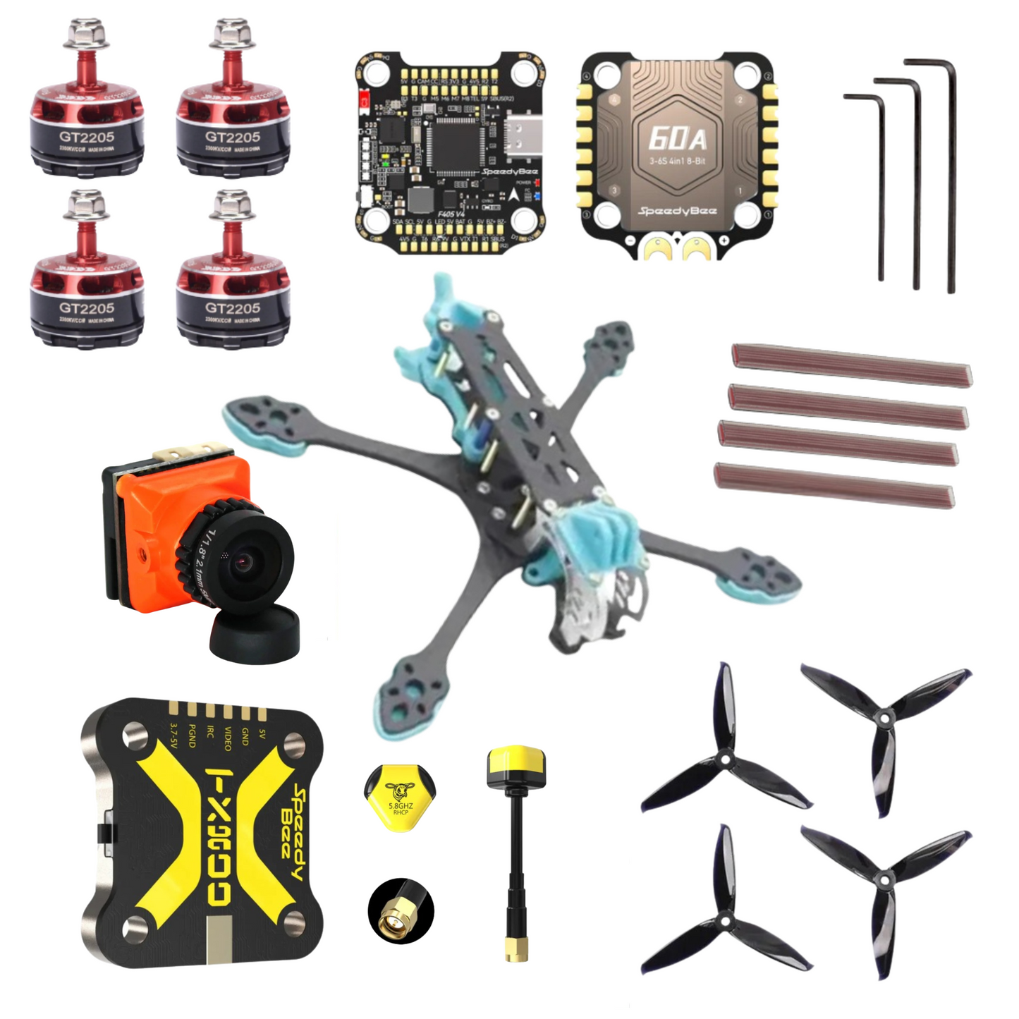 Mark5 5 inch 225mm carbon fiber Analog FPV Drone Kit
