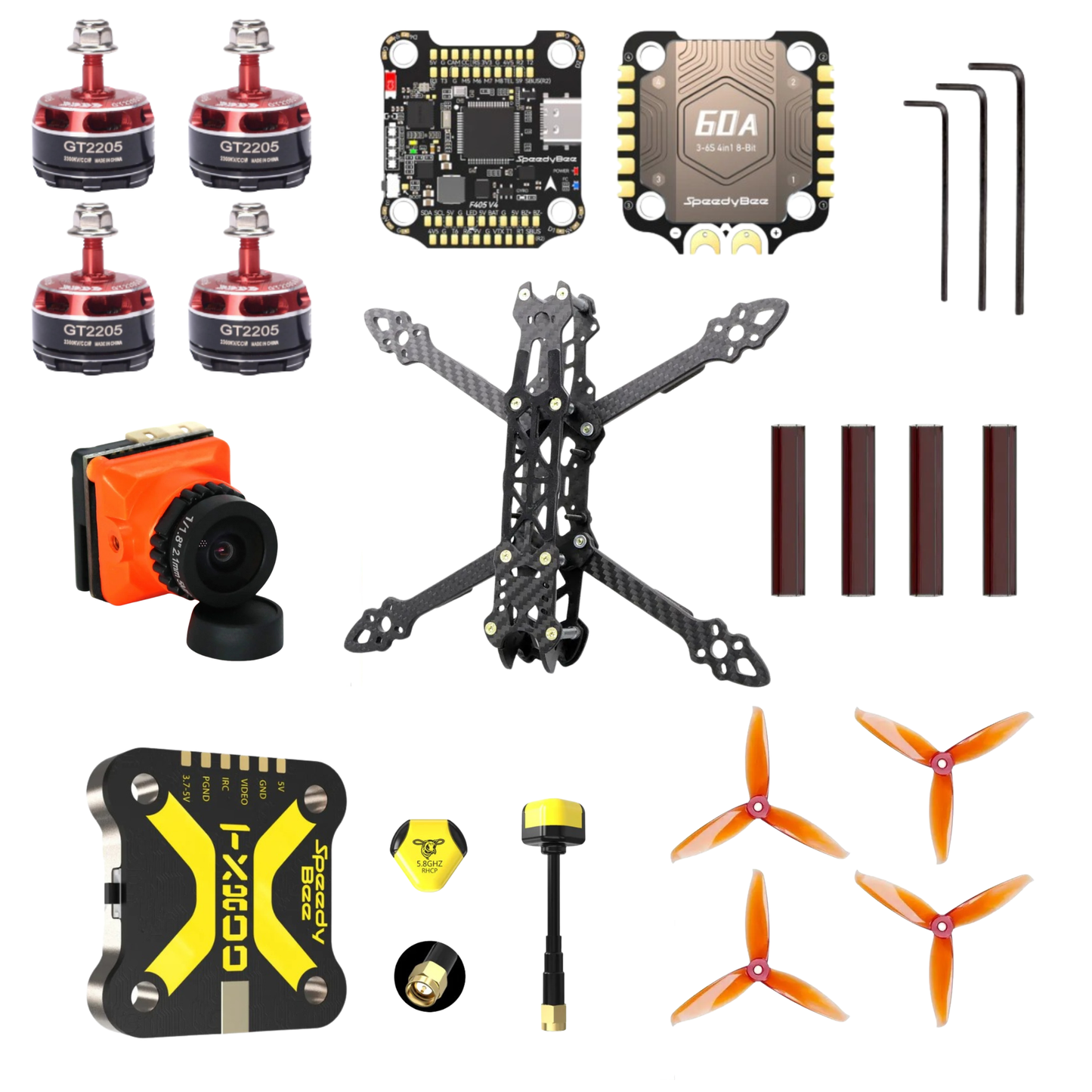 Mark4 5 inch 225mm carbon fiber Analog FPV Drone Kit