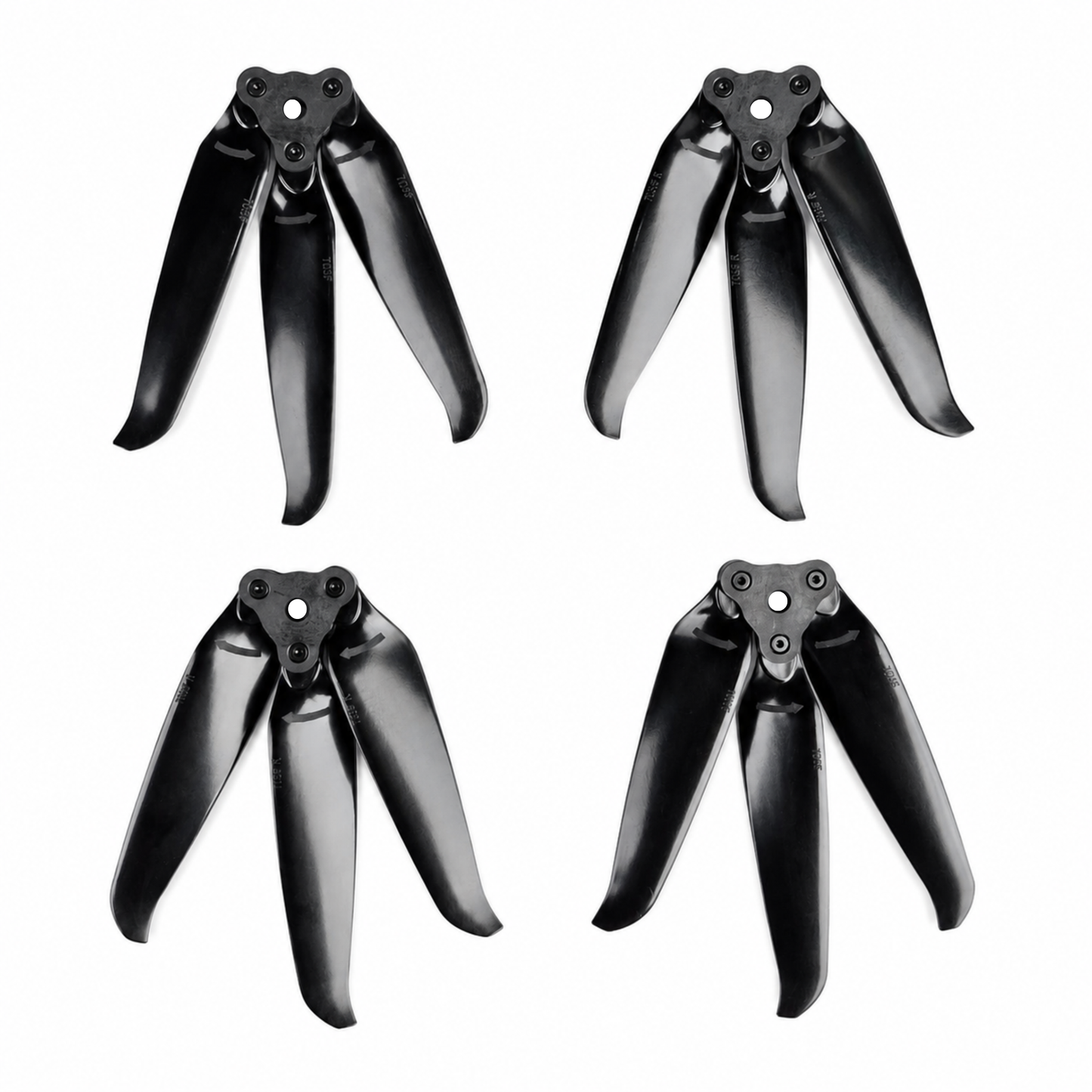 F7036 Folding Drone Propeller 3 Blade Glass Fiber Nylon -  Black (2 Pair CW+CCW)