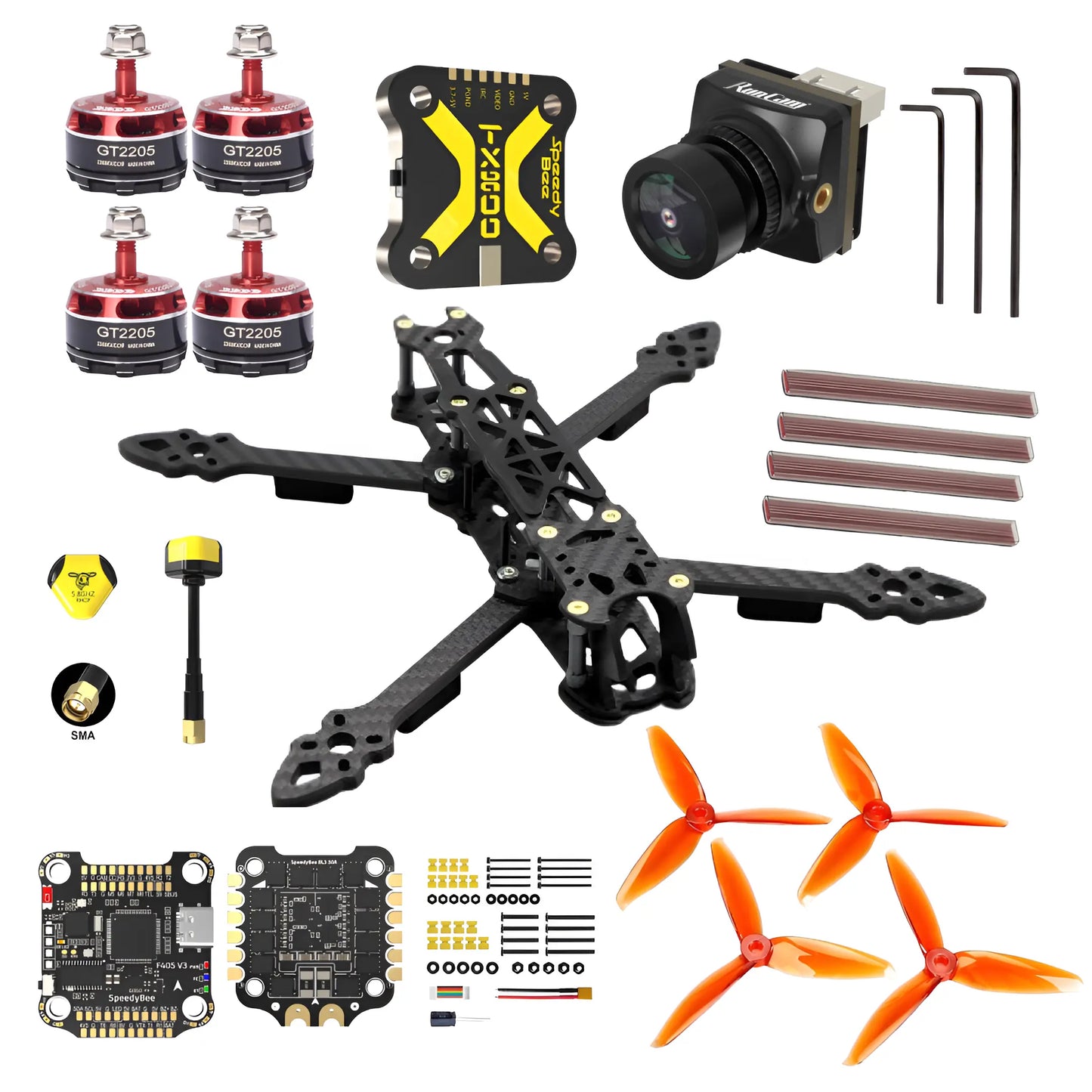 Mark4 6 Inch 260mm Carbon Fibre Analog FPV Racing Drone Kit Hi Tech xyz