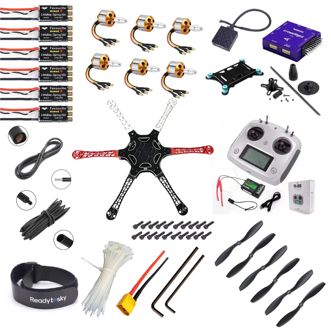 Radiolink Crossflight Flight Controller With TS100 GPS F550 hexacopter Advance Drone Kit - Flysky - i6s Hi Tech xyz