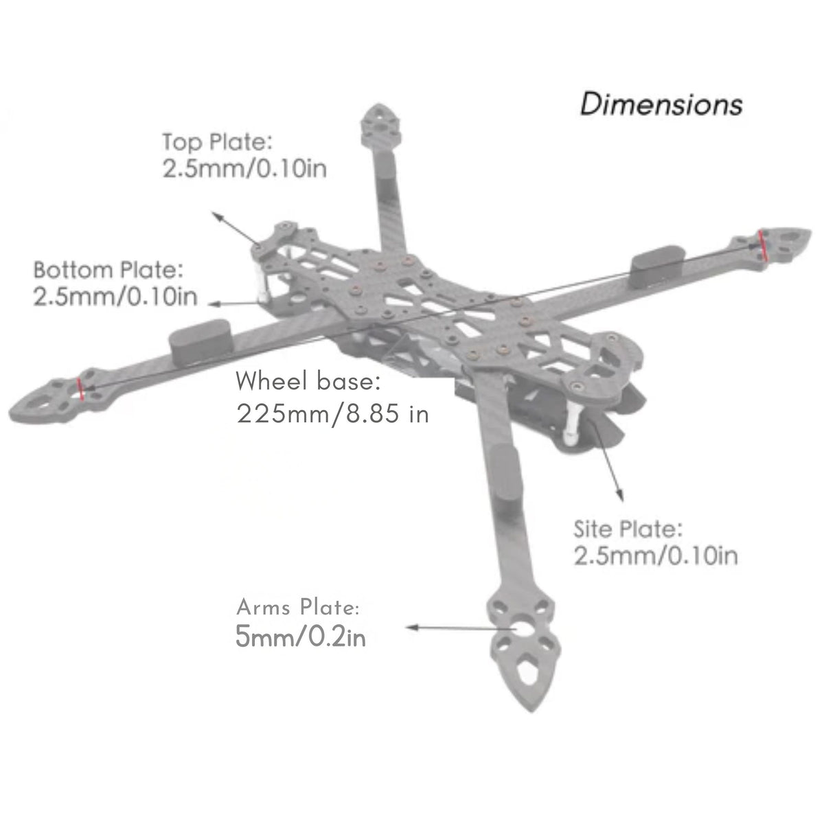 Mark4 225mm 5Inch Carbon Fiber Quad Frame For FPV Drone. - Hi Tech xyz