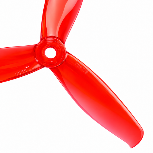 Gemfan 5155 PC 3-Blade Freestyle Propeller for 5 Inch FPV Drone (2CW + 2CCW) - Clear Red