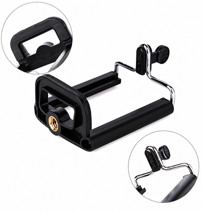 Adjustable metal smartphone holder for tripod