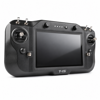 Front view of All-in-One Fiber Optic Remote Controller for FPV Drone with integrated display and controls