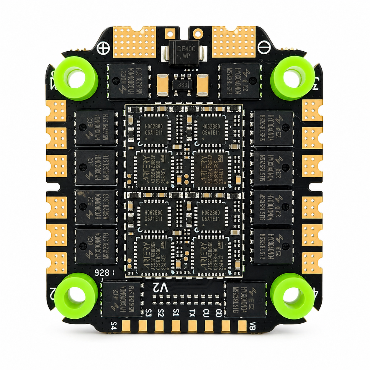 Bottom View of Aocoda-RC 3065 AM32 32Bit 65A 4-in-1 ESC