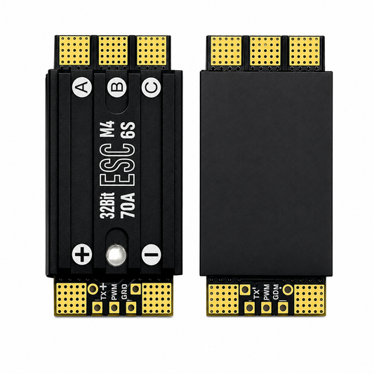 Aocoda-RC 70A 48K AM32 3-8S Single Brushless ESC Front and Back View for FPV Drone Motors