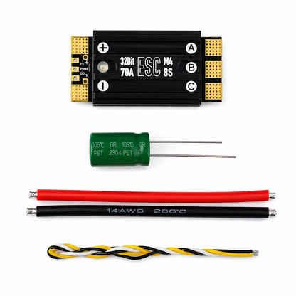 Aocoda-RC 70A AM32 3-8S Single ESC with Capacitor and Wires