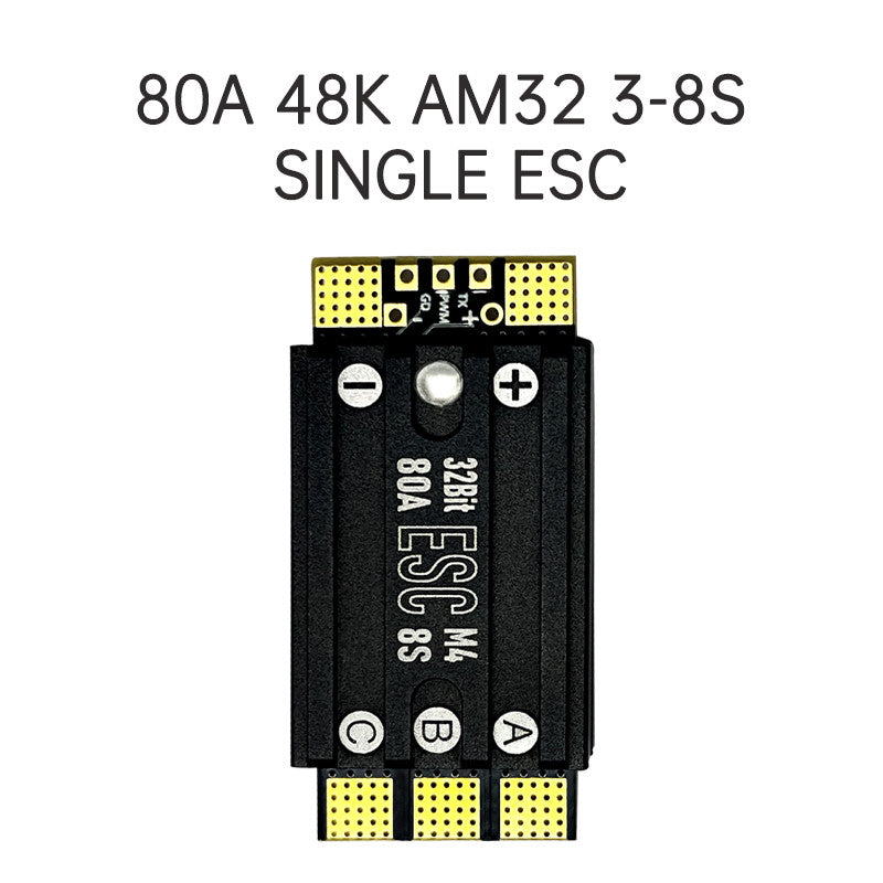 Top View of Aocoda-RC 80A 48K AM32 3-8S Single ESC with High Current PCB Design