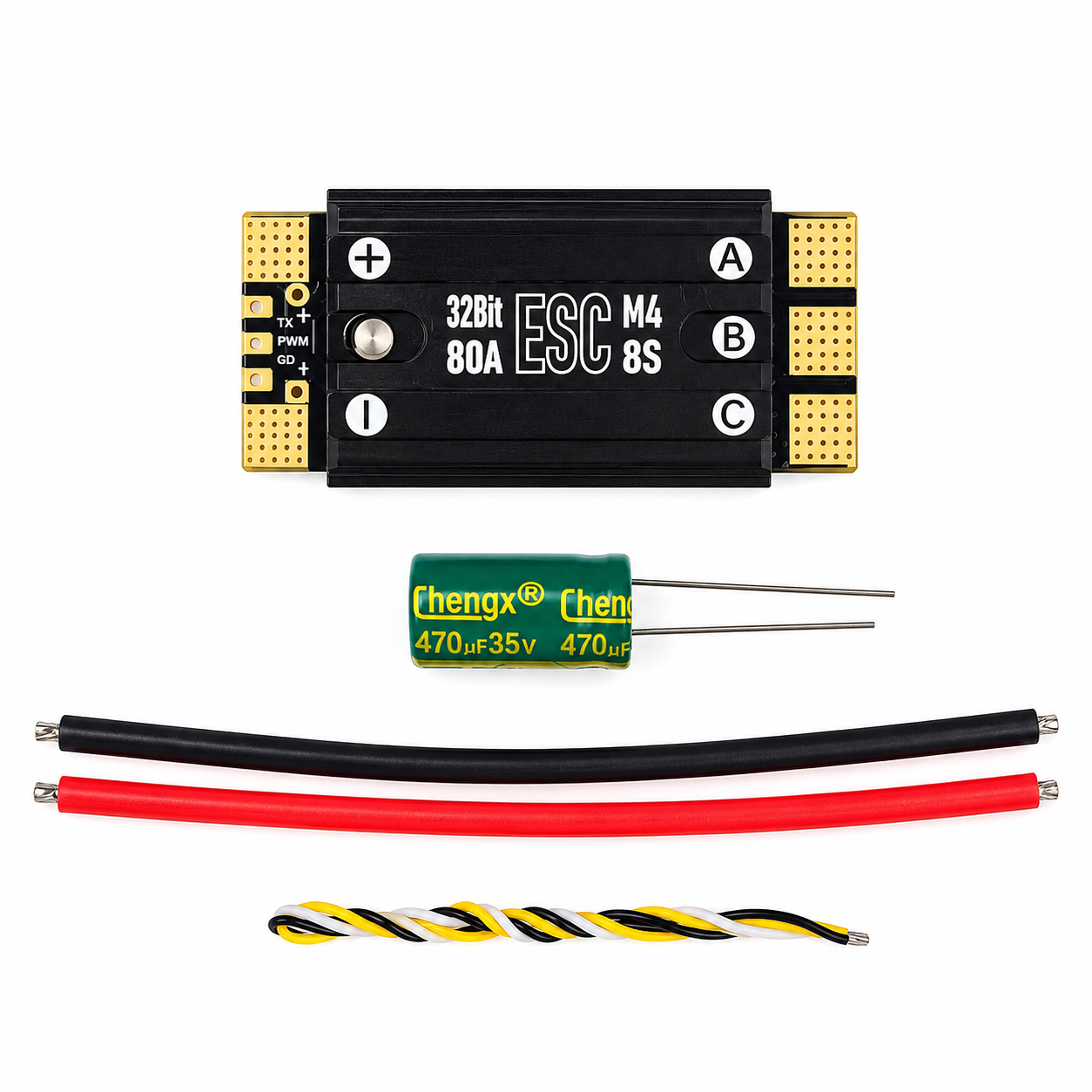 Aocoda-RC 80A 48K AM32 Single ESC with Capacitor and Wiring Kit