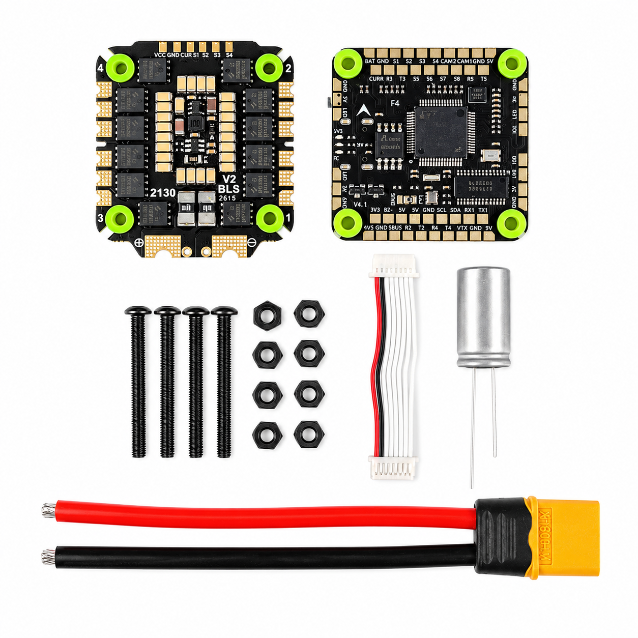 Aocoda RC F405 65A V4 8Bit Stack with Mounting Hardware and Accessories