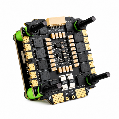 Rear View of Aocoda RC F405 65A V4 8Bit Flight Controller and ESC Stack