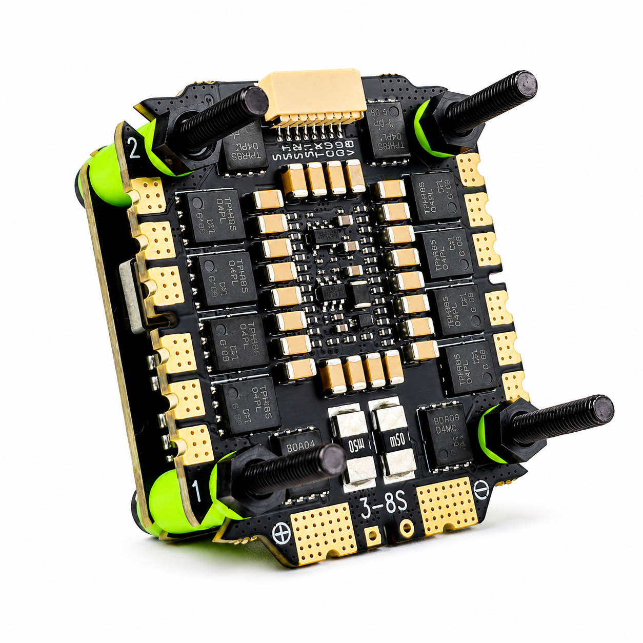 Rear View of Aocoda RC F405 75A V4 8Bit Flight Controller and ESC Stack