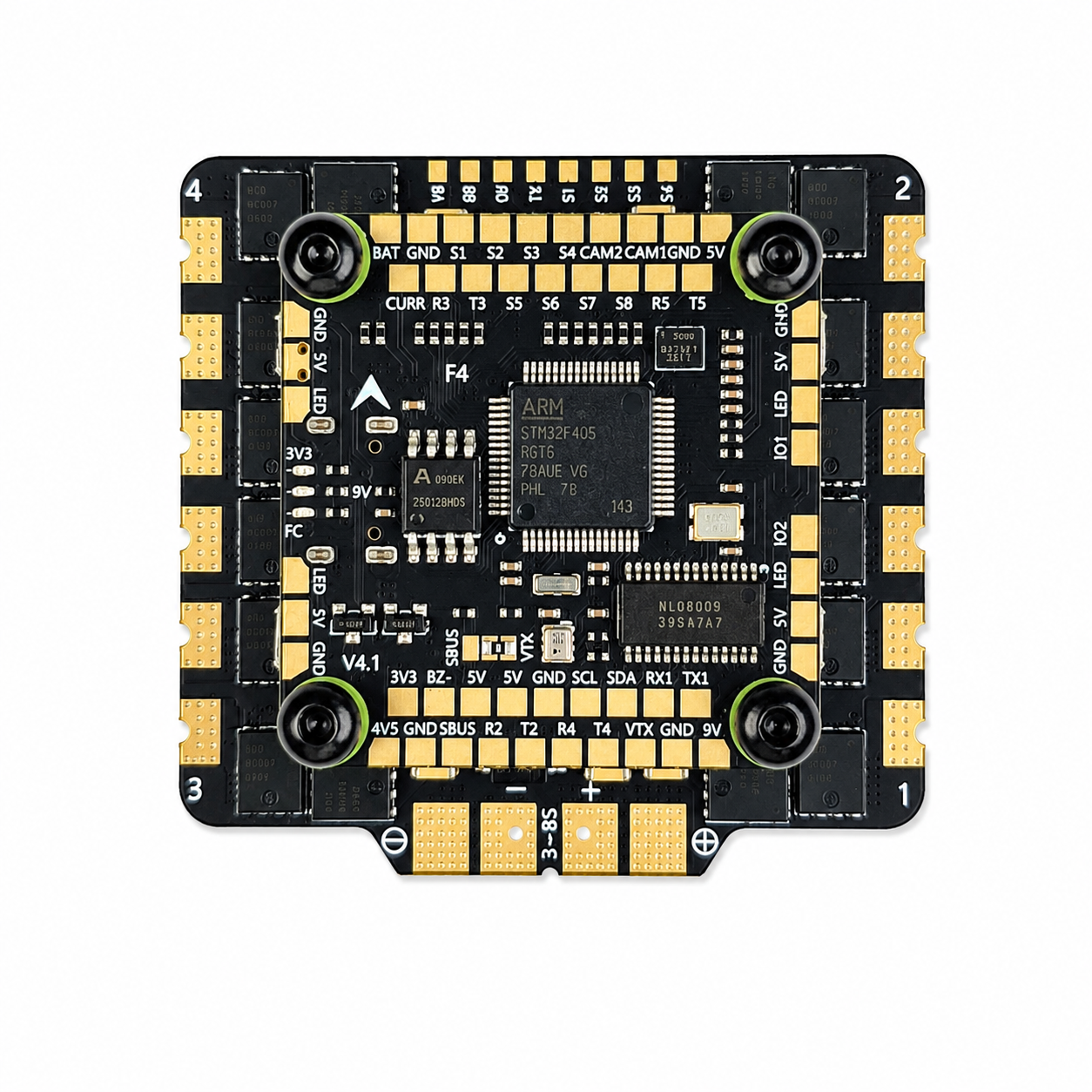 Bottom View of Aocoda RC F405 V4 80A AM32 Flight Controller Stack