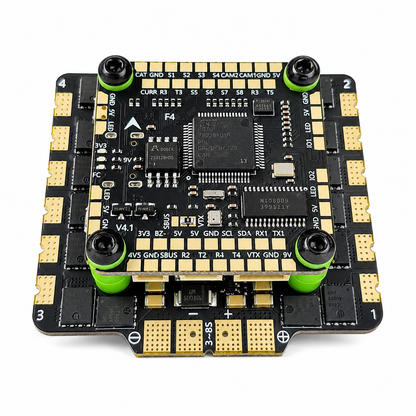 Side View of Aocoda RC F405 V4 80A AM32 ESC Stack for FPV Racing Drone