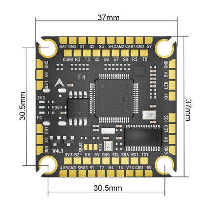 Dimension Diagram of Aocoda RC F405 V4 Flight Controller 30x30mm