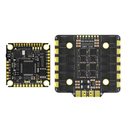 Top and Bottom View of Aocoda RC F722 V2 100A AM32 Flight Controller Stack