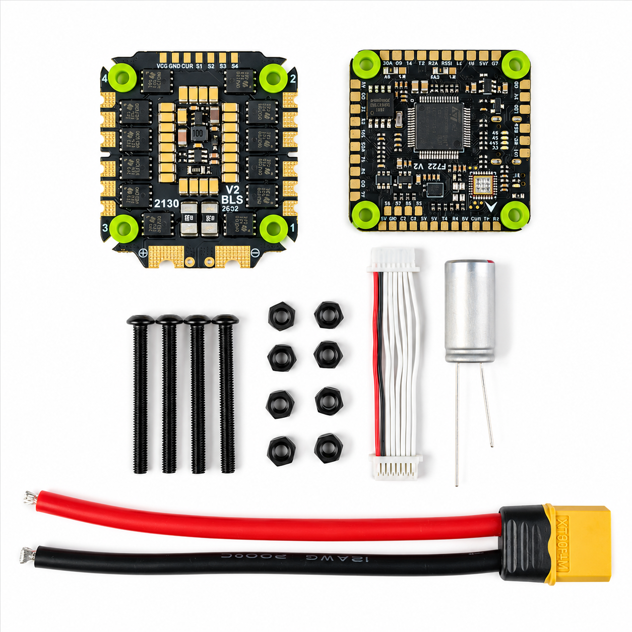 Rear View of Aocoda-RC F722 V2 Flight Controller Stack with 75A 3075S ESC for FPV Drone Builds