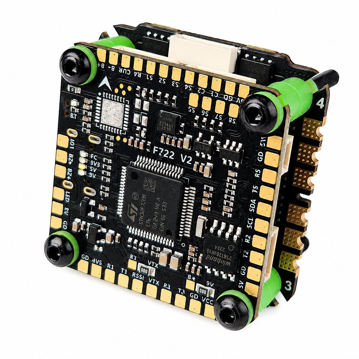 Rear View of Aocoda-RC F765S V2 Flight Controller Stack for FPV Drone Builds