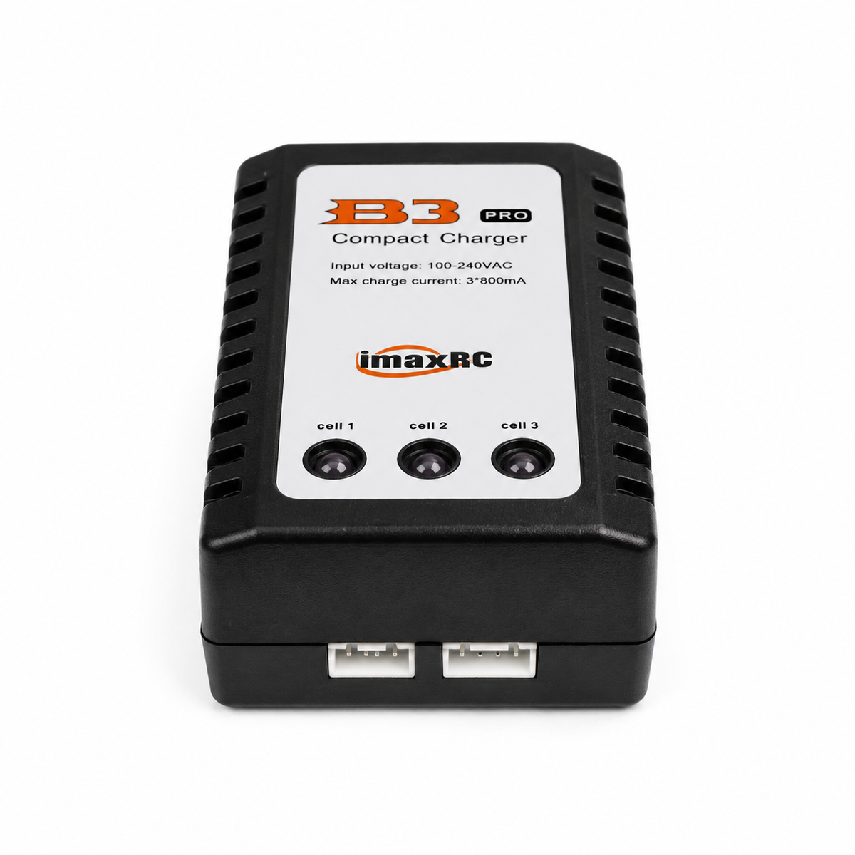 Charging ports of the B3 2-3S LiPo Battery Balance Charger for 2S and 3S LiPo batteries.