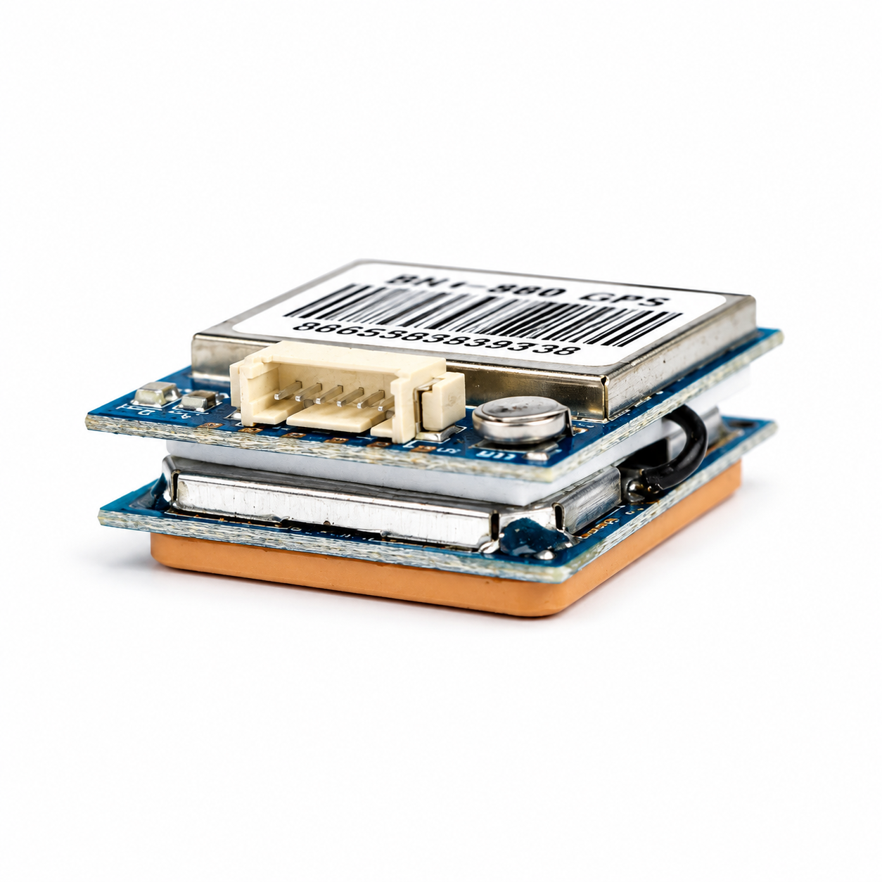 Angled view of Beitian BN-880 M8N GPS Module with HMC5883L compass for FPV drones