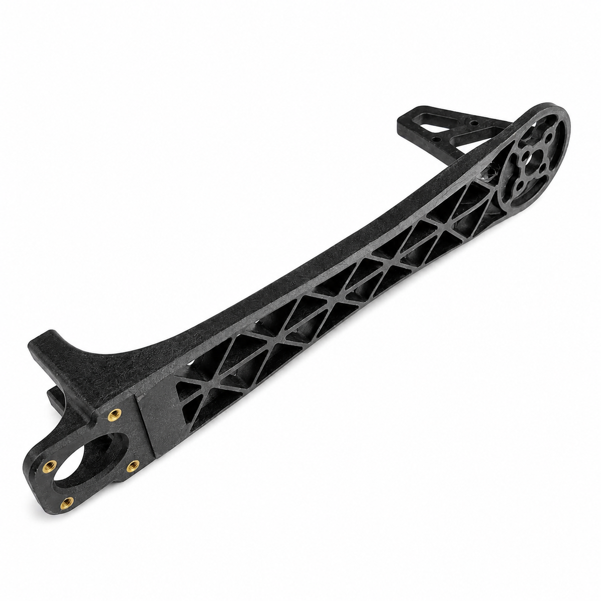 Black quadcopter frame arm for drone repair and rebuilding