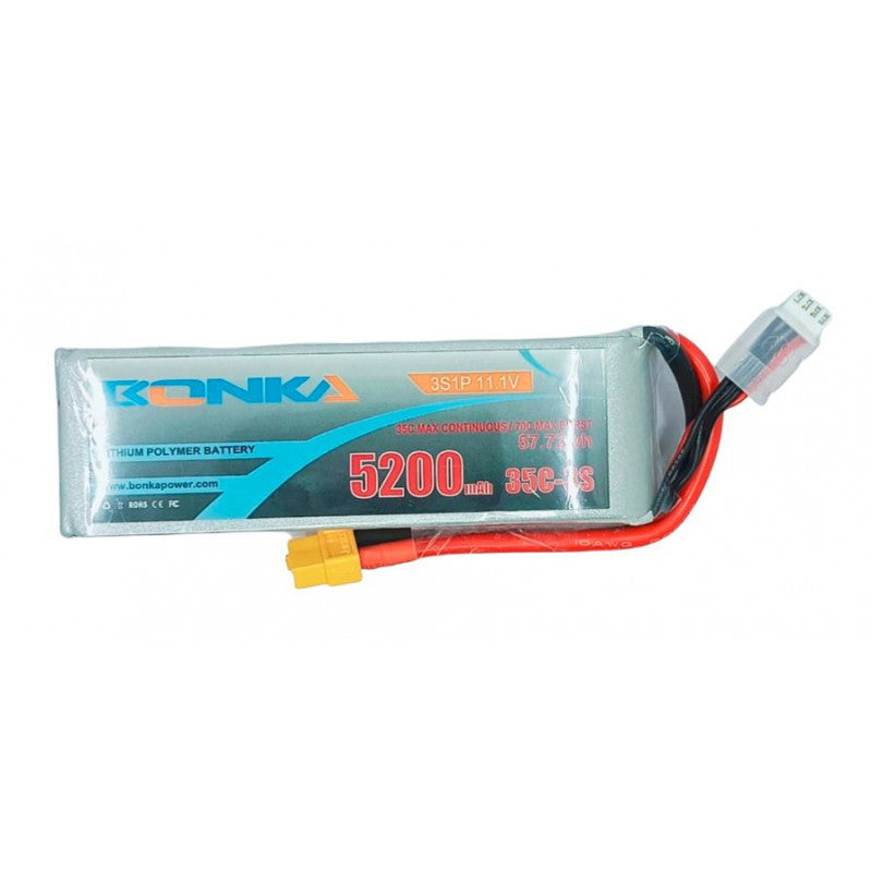 Bonka 11.1V 5200mAh 3S 35C Lipo Battery With XT60 Plug.