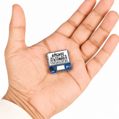 BZGNSS BZ-251 M10 GPS Module shown in hand for size reference with QMC5883 compass (Blue Edition)