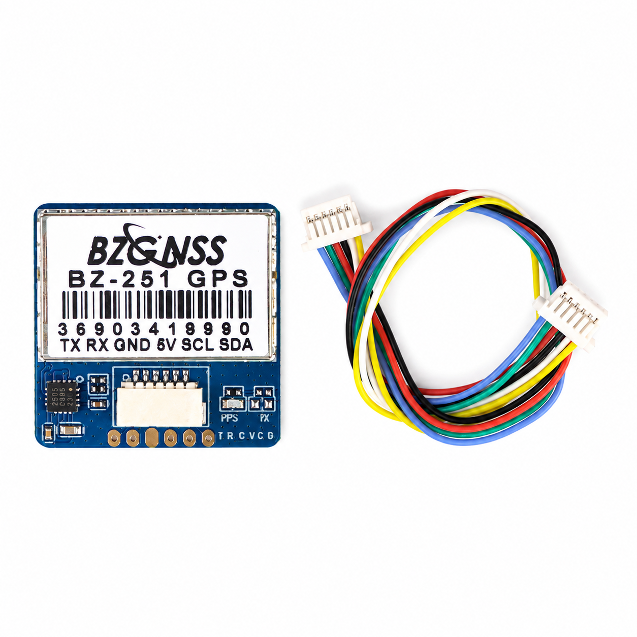 BZGNSS BZ-251 M10 GPS Module with connection cable for FPV drones and UAV flight controllers (Blue Edition)
