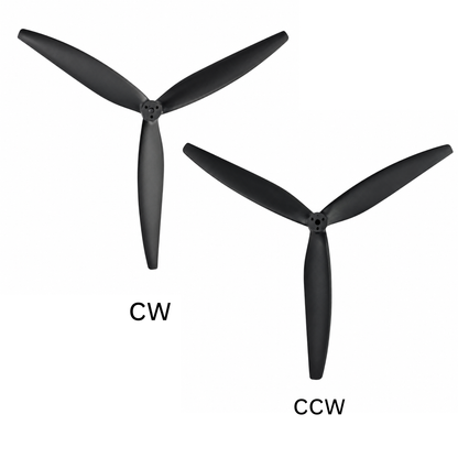 Gemfan 1510 Glass Fiber Nylon 3 Blade CW/CCW 1 Pair Propeller - Black