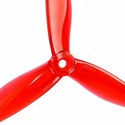 Gemfan 5155 PC 3-Blade Freestyle Propeller for 5 Inch FPV Drone (2CW + 2CCW) - Clear Red