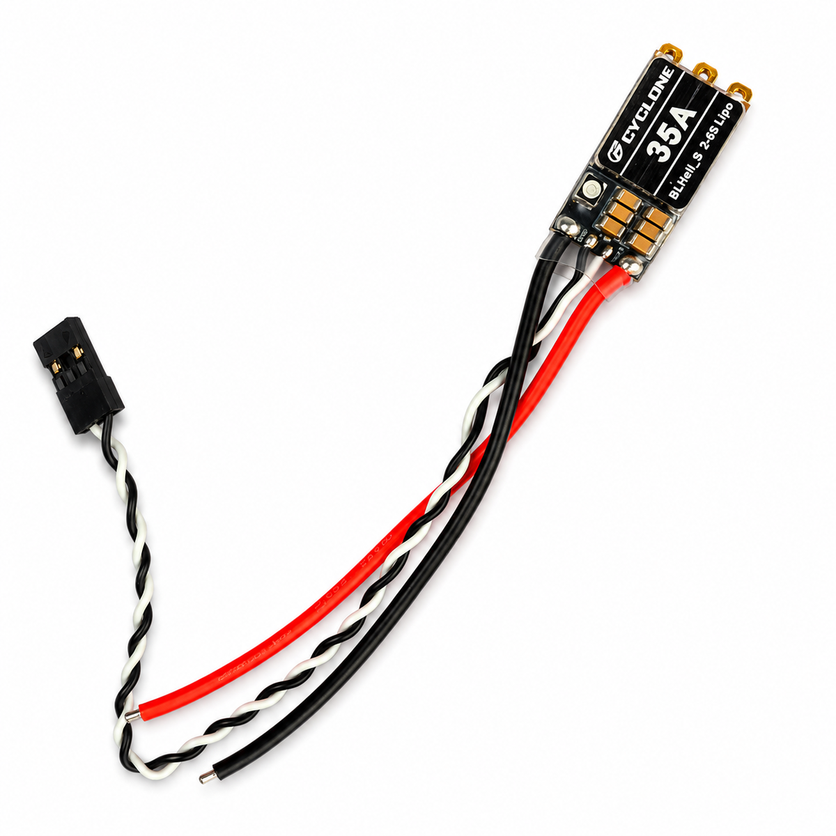 Cyclone 35A ESC with power and signal connector cables